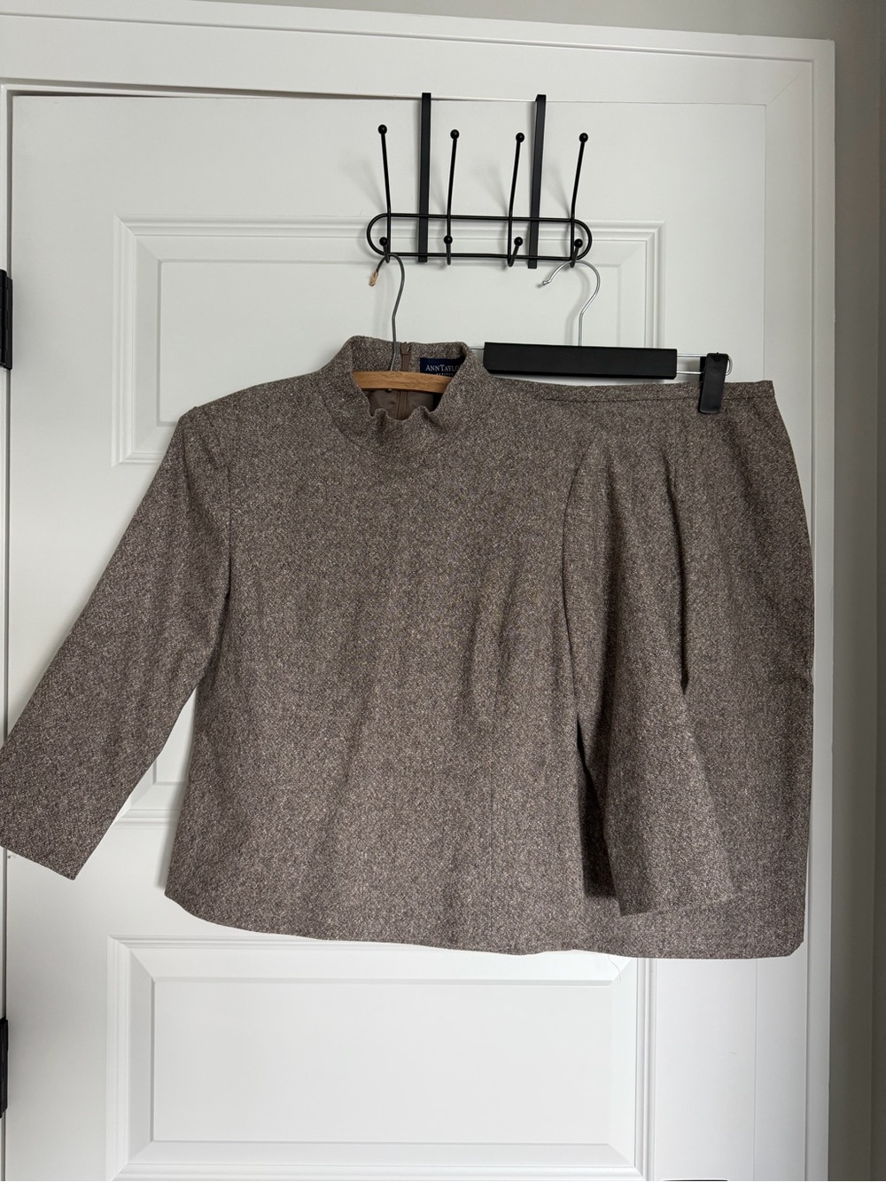 Vintage Ann Taylor Brown Tweed Skirt Set wool